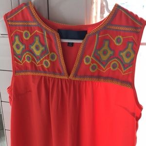 Francesca's Blue Rain Embroidered Top. size small